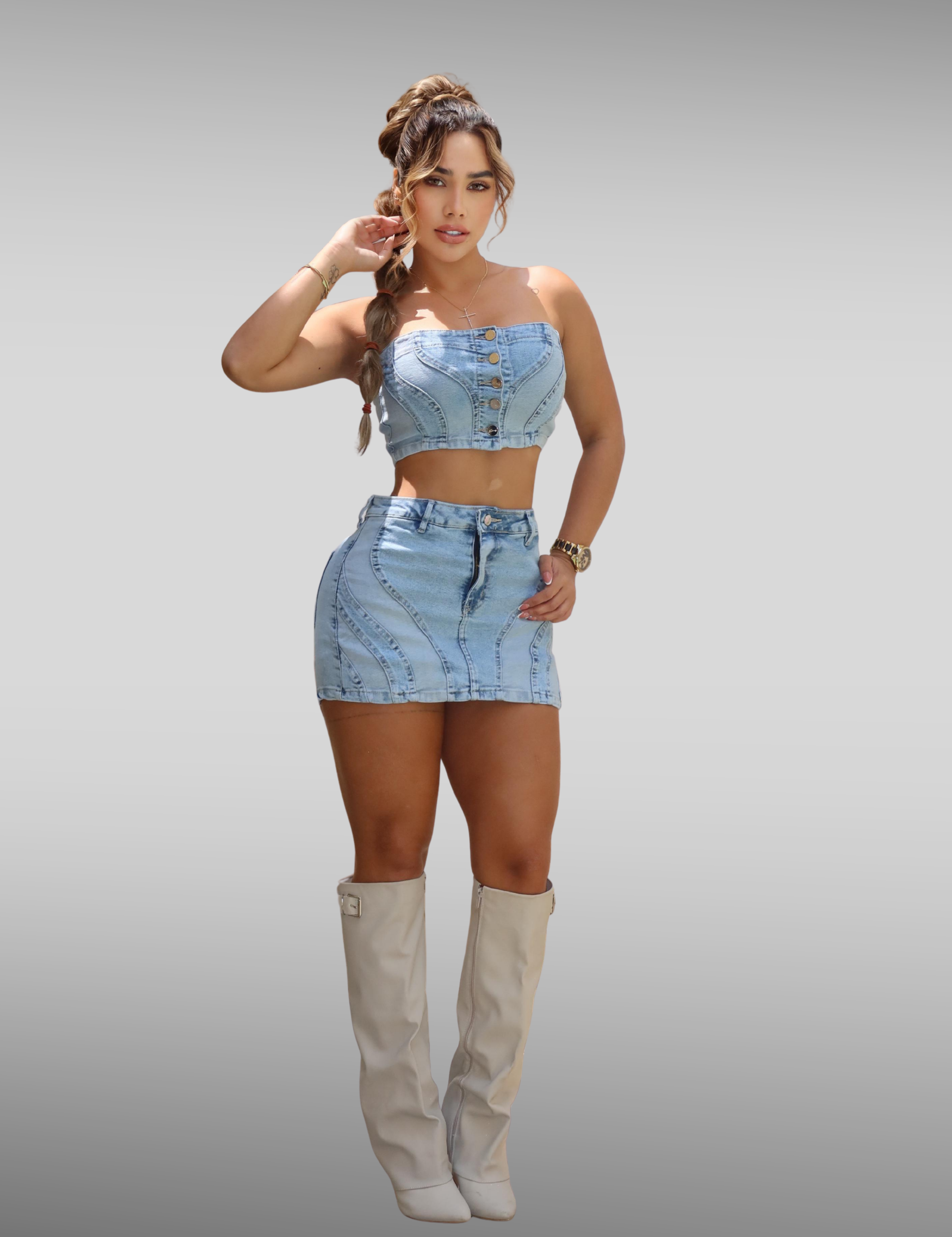 Iconic/Iconic-1 - Set falda short crop top