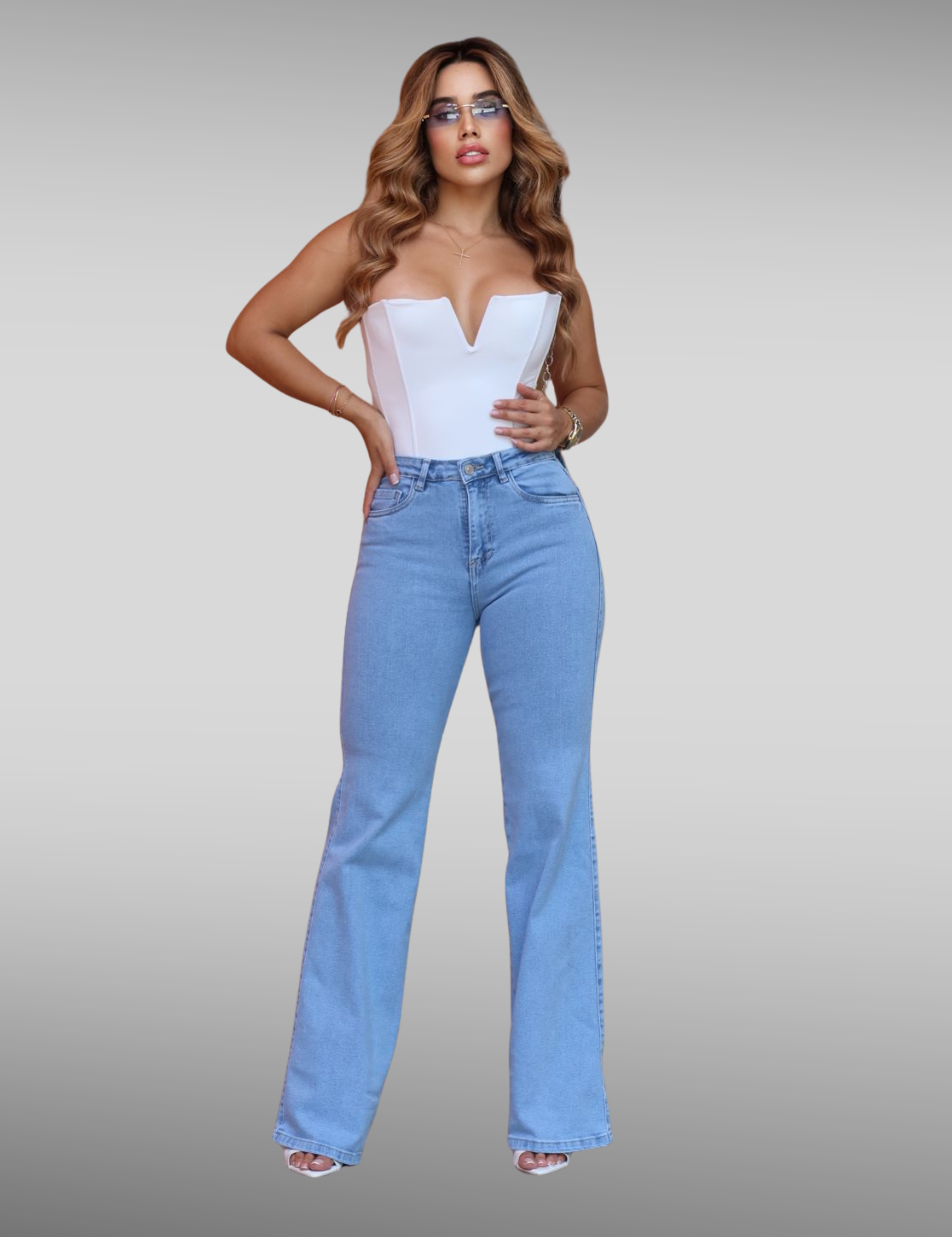 Mikaela-4 - Jeans palazzo clásico