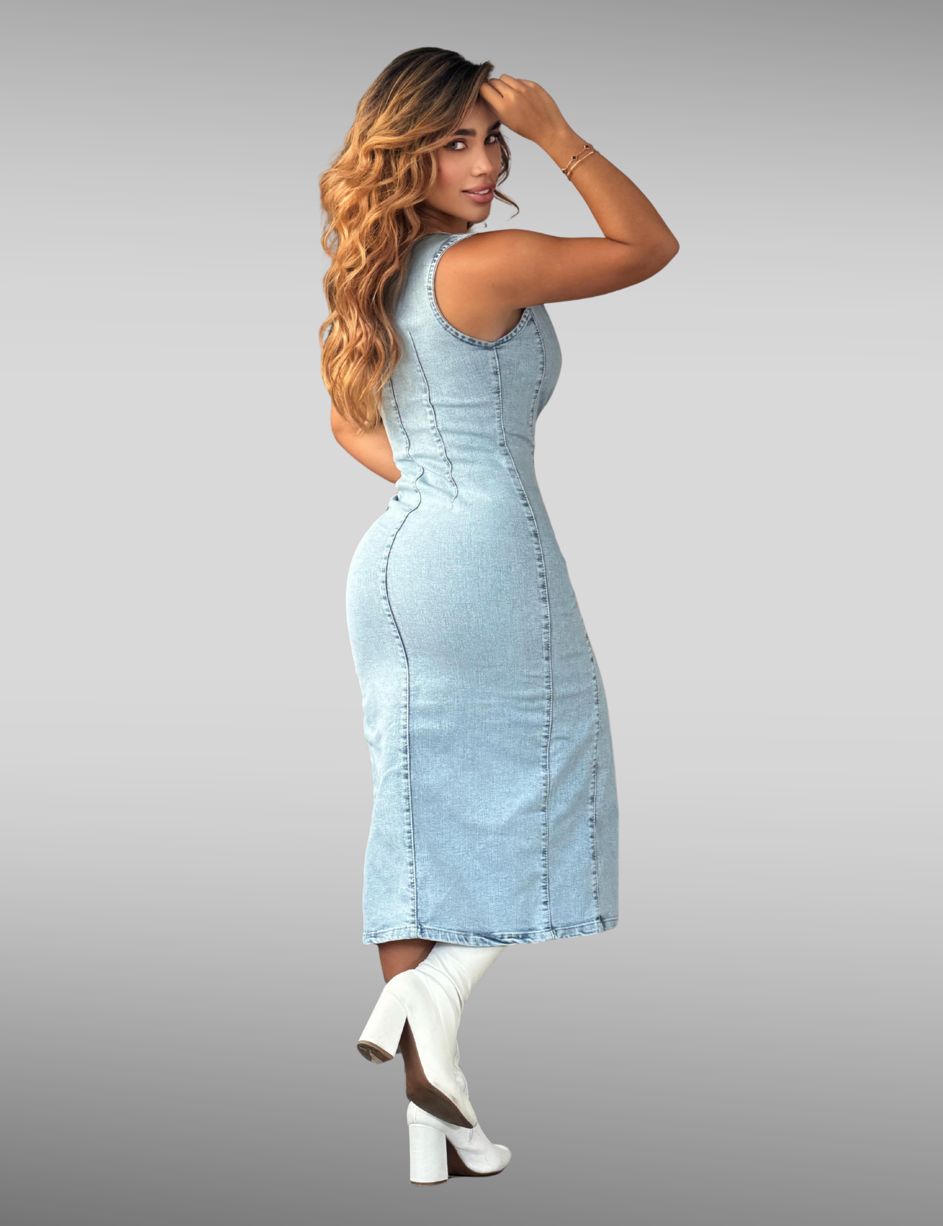 Vestido largo con botones - Sasha