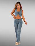 Set palazzo con piedras y chaleco - Valentina