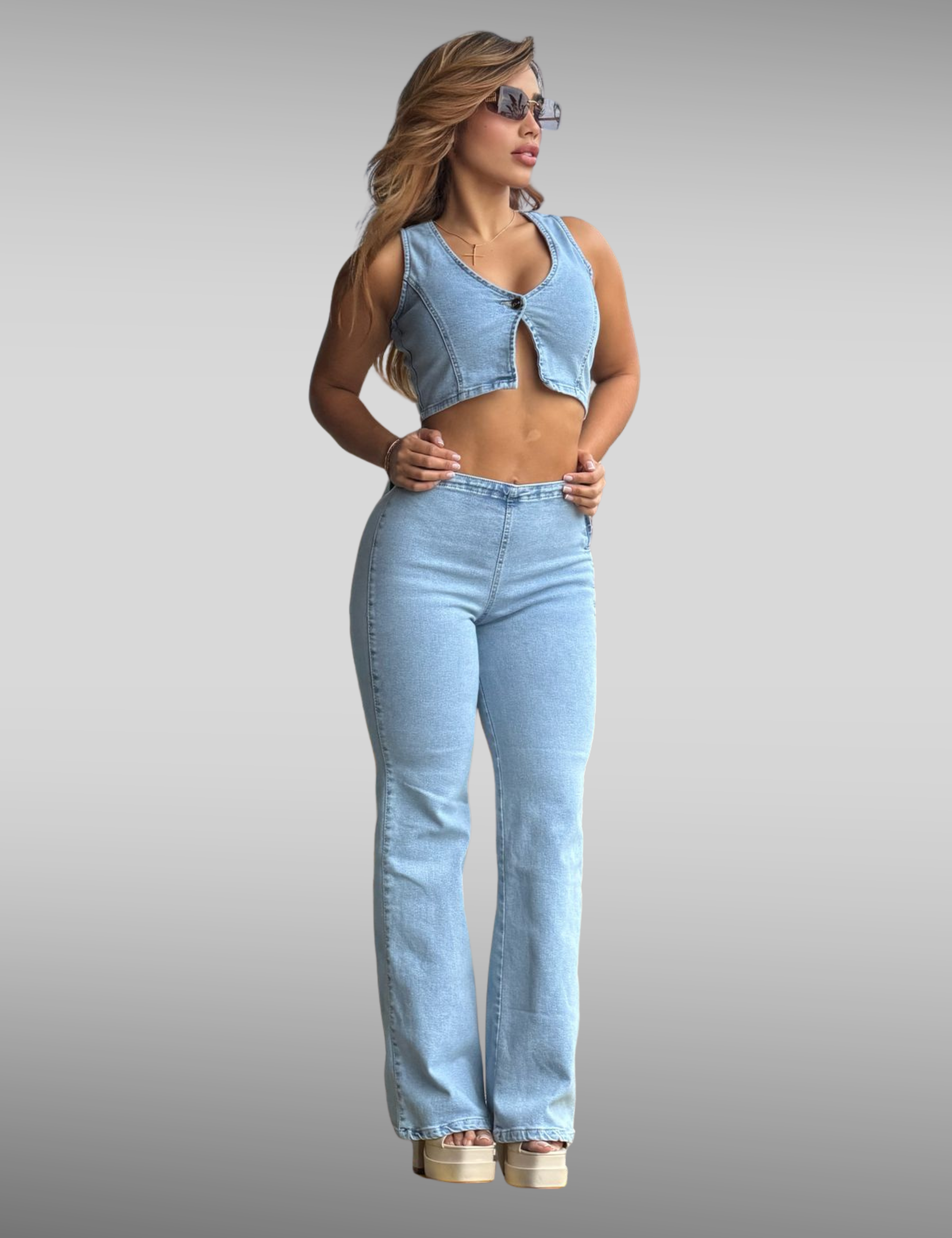 Set palazzo y chaleco - Rosalia