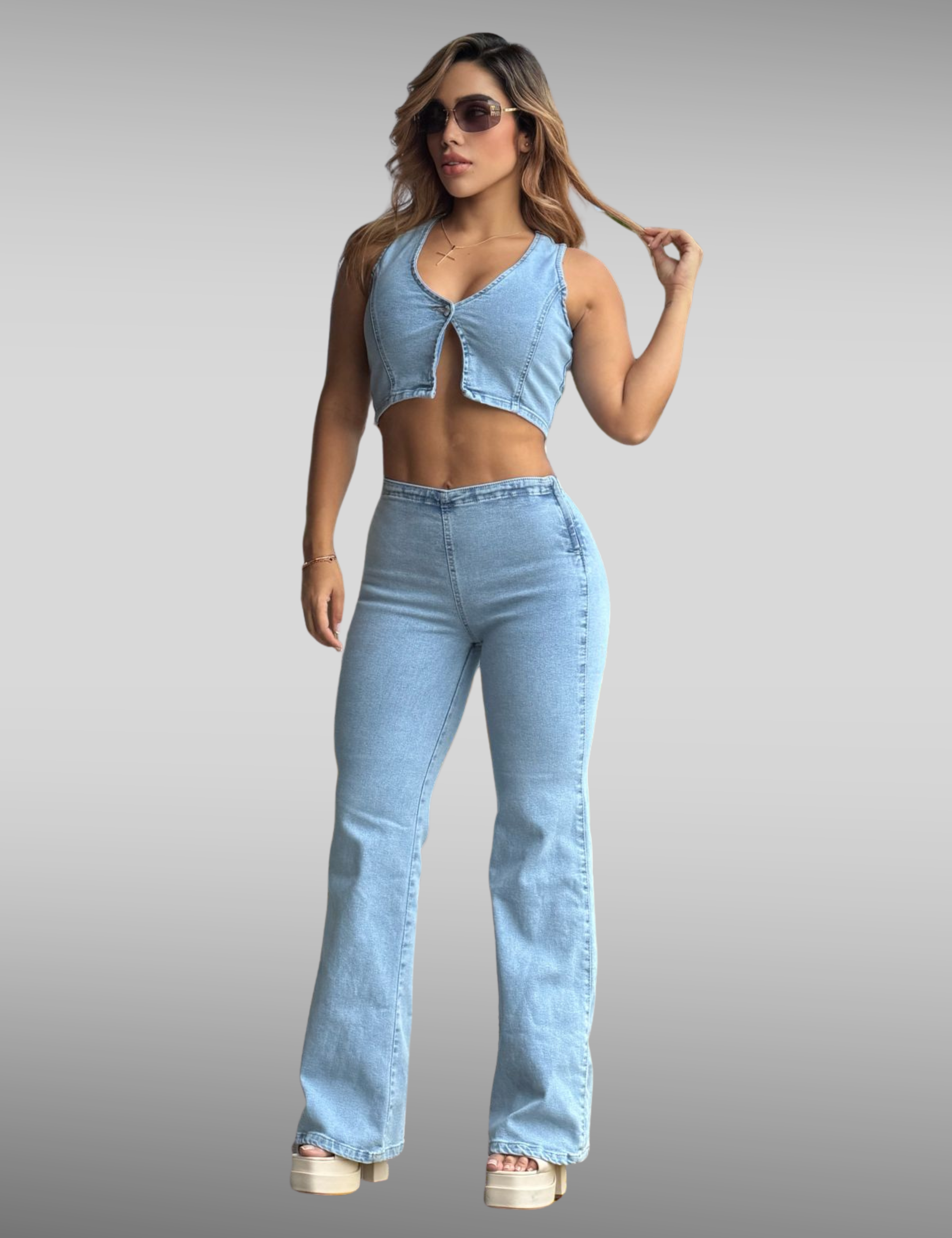 Set palazzo y chaleco - Rosalia